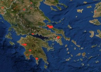 Η Ελλάδα φλέγεται: Απίστευτη απεικόνιση της Nasa με τις πυρκαγιές
