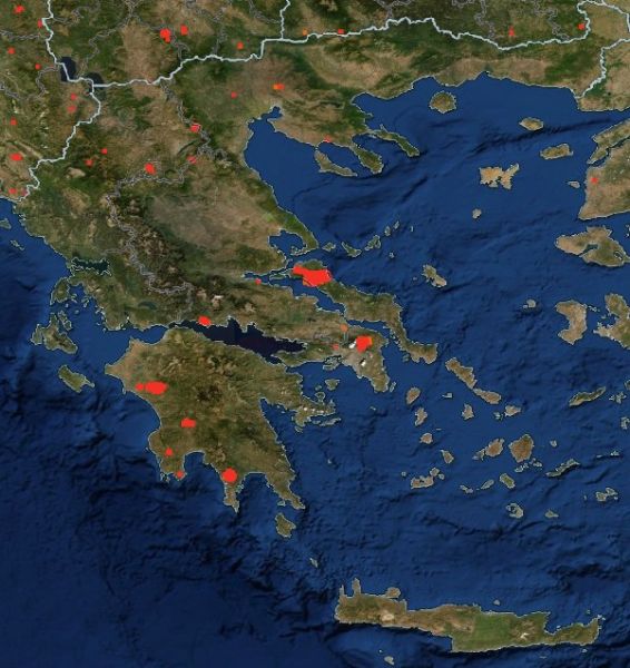 Η Ελλάδα Φλέγεται: Απίστευτη Απεικόνιση Της Nasa Με Τις Πυρκαγιές
