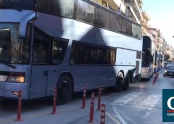 Κατερίνη: Πορεία – Διαμαρτυρία Τουριστικών Λεωφορείων (Βίντεο)