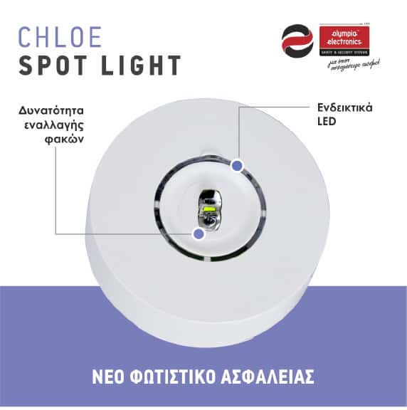 Νέα Φωτιστικά Ασφαλείας Της Σειράς Chloe Spot Light Από Την Olympia Electronics A.e