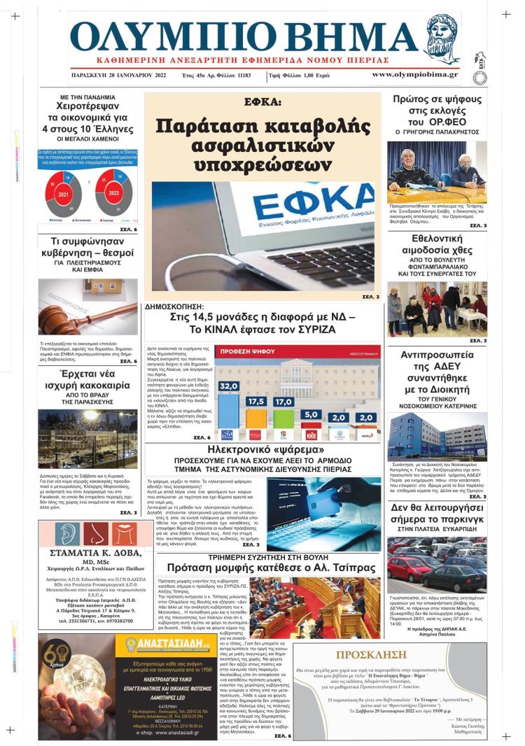 Παρασκευή, 28 Ιανουαρίου 2022