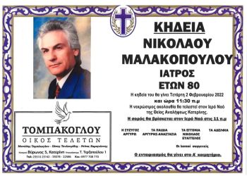Κηδεία Νικολάου Μαλακόπουλου