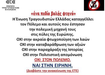 Όχι στον Πόλεμο. Ναι στην Ειρήνη.