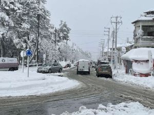 Πυκνό χιόνι  έπεσε από χθες βράδυ στο Λιτόχωρο. 