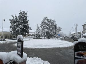 Πυκνό χιόνι  έπεσε από χθες βράδυ στο Λιτόχωρο. 