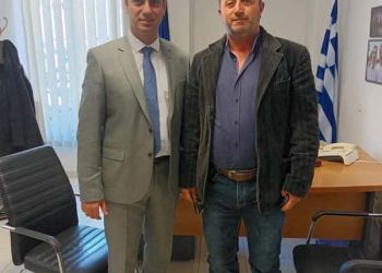 Συνάντηση Σπύρου Κουλκουδίνα με τον νεοεκλεγέντα Πρόεδρο της Καπνικής Βαγγέλη Γιαννώτα