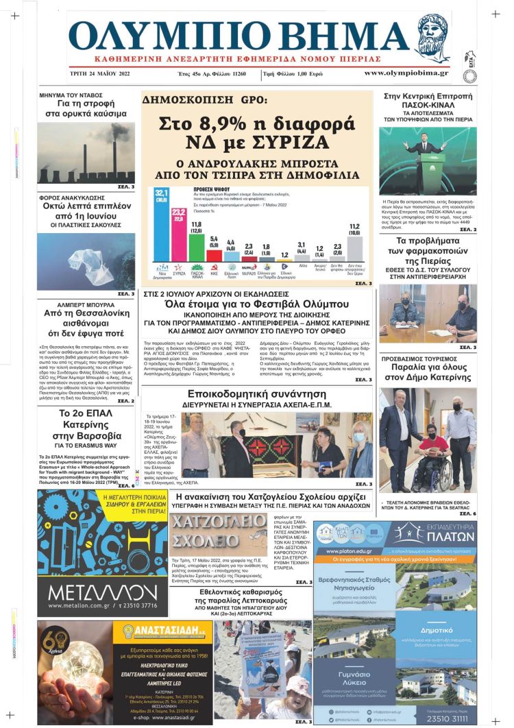 Τρίτη, 24 Μαίου 2022