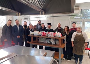 Η ΟΝΝΕΔ Πιερίας στις εγκαταστάσεις των καθημερινών συσσιτίων της Ιεράς Μητρόπολης, «Άρτος ο Επιούσιος»