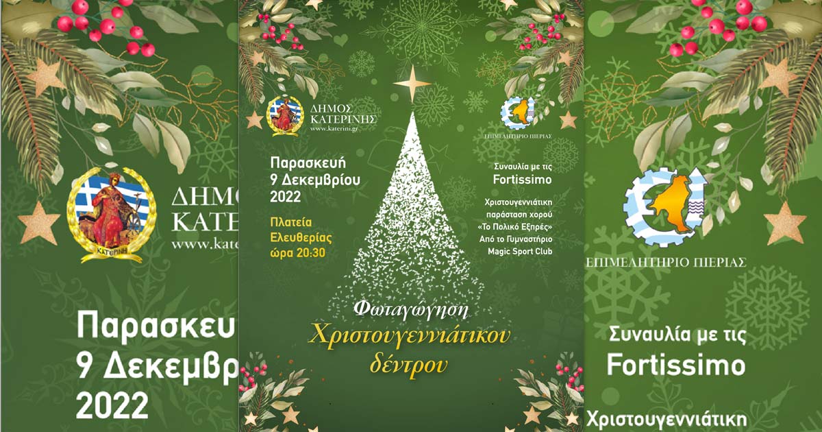 Δήμος Κατερίνης – Επιμελητήριο Πιερίας: «Ανάβουμε» Το Χριστουγεννιάτικο Δέντρο &Amp; Φωτίζουμε Την Πόλη Μας!