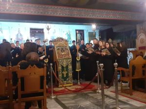 Υποδοχή της εικόνας «Γεννήσεως του Χριστού» στον καθεδρικό ναό Θείας Αναλήψεως Κατερίνης