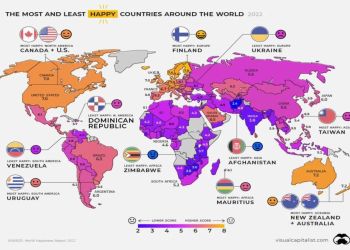 Παγκόσμιος Χάρτης Ευτυχίας Του 2022: Ποιες Χώρες Είναι Πιο Ευτυχισμένες Και Ποιες Λιγότερο