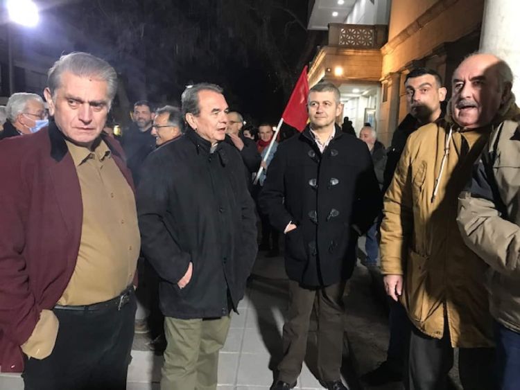 Ο Μιχάλης Αθανασούλας έδωσε το  παρόν στην ομιλία του αρχηγού Δημήτρη Κουτσούμπα