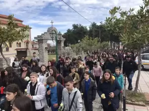 Πορεία στη μνήμη των θυμάτων των Τεμπών στη Λεπτοκαρυά