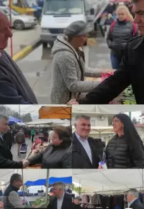 Στη λαϊκή αγορά ο Δημήτρης Μπέης Υπ βουλευτής Πιερίας ΝΔ. Δίπλα στους ανθρώπους του μόχθου.