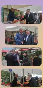 Στη λαϊκή αγορά ο Δημήτρης Μπέης Υπ βουλευτής Πιερίας ΝΔ. Δίπλα στους ανθρώπους του μόχθου.