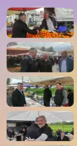 Στη λαϊκή αγορά ο Δημήτρης Μπέης Υπ βουλευτής Πιερίας ΝΔ. Δίπλα στους ανθρώπους του μόχθου.