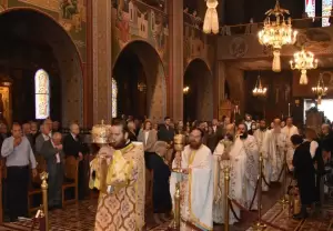 Ο Γιάννης Ντούμος στον πανηγυρίζοντα Καθεδρικό Ι.Ν. Θείας Αναλήψεως Κατερίνης