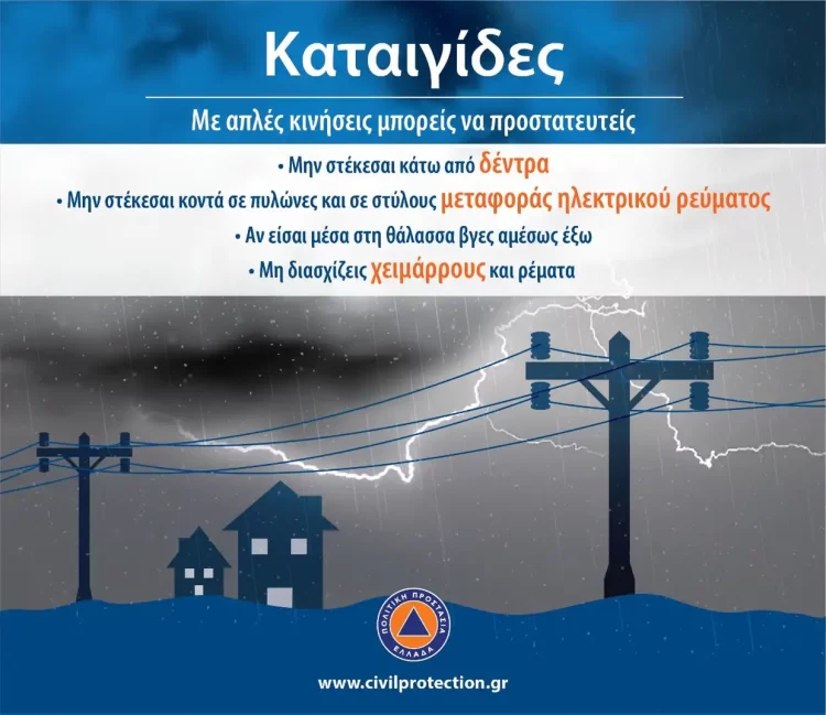 Δήμος Δίου Ολύμπου: Οδηγίες Γ.Γ. Πολιτικής Προστασίας για το κύμα ισχυρών βροχοπτώσεων και ανέμων