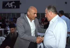 Ο Γιάννης Ντούμος στον Αγιασμό του Αρχελάου Κατερίνης