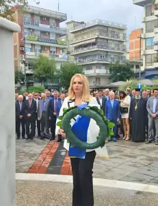 Η Άννα Μάνη – Παπαδημητρίου εκπρόσωπος της Κυβέρνησης στην 111η επέτειο απελευθέρωσης της Κατερίνης