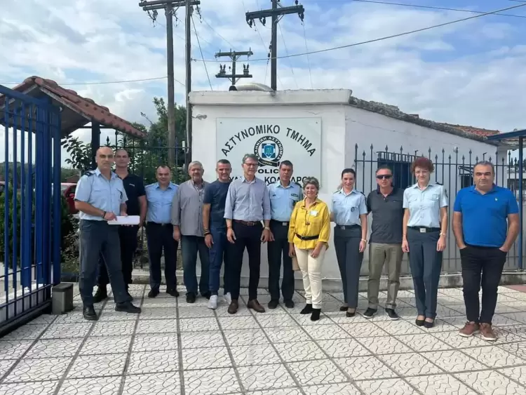 Ο Ευάγγελος Λαγδάρης στο Αστυνομικό Τμήμα Πύδνας Κολινδρού