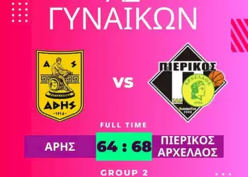 Άρης Θεσσαλονίκης – Πιερικός Αρχέλαος 64 68
