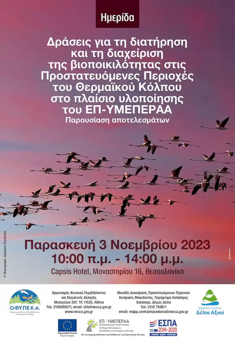 Θερμαϊκός κόλπος: Δράσεις προστασίας και διατήρησης της βιοποικιλότητας στις προστατευόμενες περιοχές
