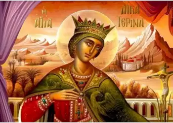 Την πανεύφημον νύμφην Χριστού υμνήσωμεν, Αικατερίναν την θείαν και πολιούχον Σινά.