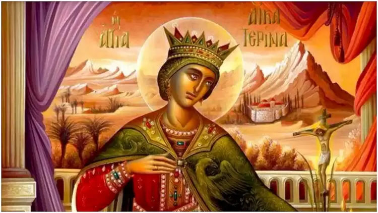 Την πανεύφημον νύμφην Χριστού υμνήσωμεν, Αικατερίναν την θείαν και πολιούχον Σινά.