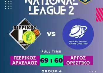 Πιερικός Αρχέλαος – Άργος Ορεστικό 69 60: “Έπαγγελματική” νίκη