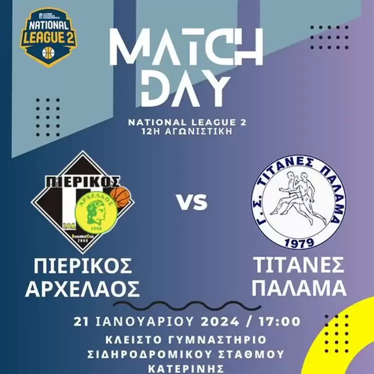 Πιερικός Αρχέλαος - Τιτάνες Παλαμά: "Κόντρα" στον πρωτοπόρο Πιερικός Αρχέλαος – Τιτάνες Παλαμά: “Κόντρα” στον πρωτοπόρο