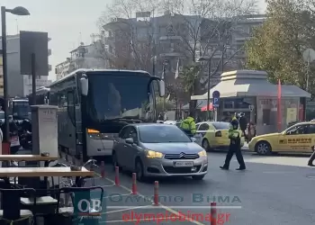 Στην Κατερίνη πορεία λεωφορείων στο κέντρο της πόλης – Ζητούν  μειωμένα τέλη κυκλοφορίας