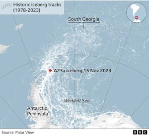 Το μεγαλύτερο παγόβουνο στον κόσμο «ταξιδεύει» προς τον Νότιο Ωκεανό