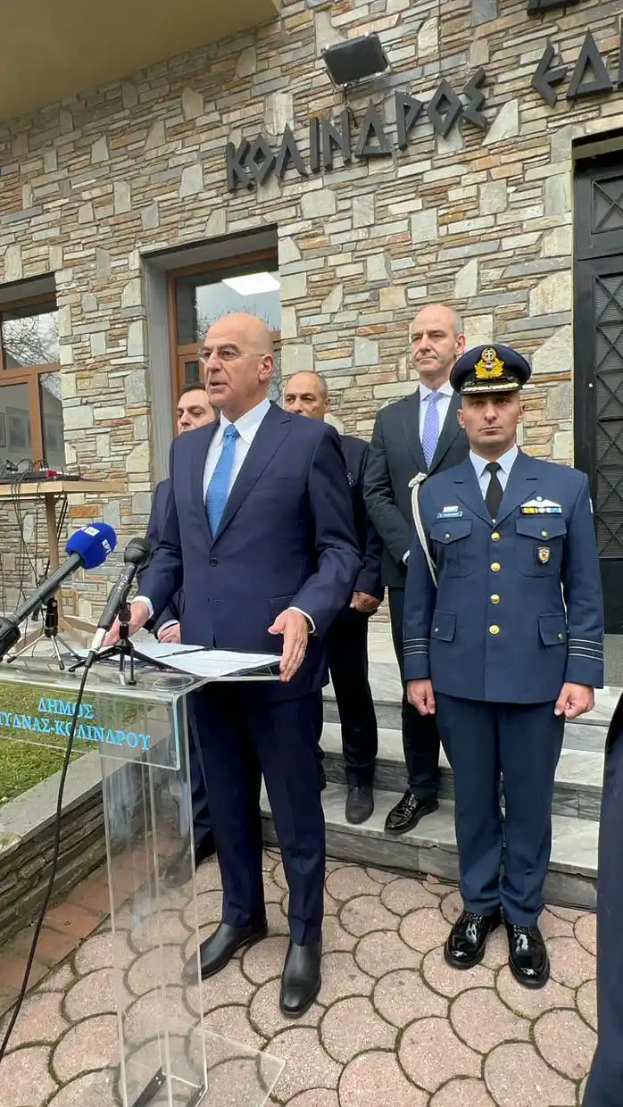 Ο Υπουργός Εθνικής Άμυνας, Νίκος Δένδιας,στον Κολινδρό. Ο Υπουργός Εθνικής Άμυνας, Νίκος Δένδιας,στον Κολινδρό.