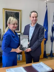 Επίσκεψη του Ευρωβουλευτή κου Στ. Κυμπουρόπουλου και του κου Στ. Γκονταδάκη, στην Αντιπεριφερειάρχη Πιερίας