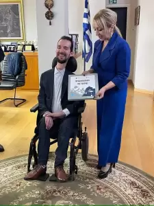 Επίσκεψη του Ευρωβουλευτή κου Στ. Κυμπουρόπουλου και του κου Στ. Γκονταδάκη, στην Αντιπεριφερειάρχη Πιερίας