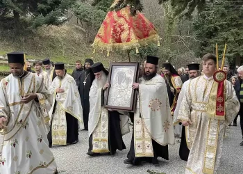 Η ιστορική εικόνα της Παναγίας Οδηγήτριας επέστρεψε στην Ιερά Μονή Εισοδίων Θεοτόκου Πέτρας Ολύμπου