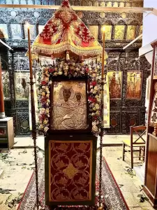 Η ιστορική εικόνα της Παναγίας Οδηγήτριας επέστρεψε στην Ιερά Μονή Εισοδίων Θεοτόκου Πέτρας Ολύμπου