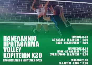 Στην Κατερίνη η Προημιτελική & Ημιτελική Φάση του Πανελλήνιου Πρωταθλήματος Volley Κ20 – Κοριτσιών