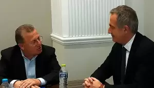 Συνάντηση του Δημάρχου Κατερίνης, Ιωάννη Ντούμου, με τον Υφυπουργό Εσωτερικών Στάθη Κωνσταντινίδη