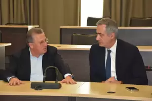 Συνάντηση του Δημάρχου Κατερίνης, Ιωάννη Ντούμου, με τον Υφυπουργό Εσωτερικών Στάθη Κωνσταντινίδη