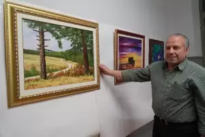 Εγκαινιάστηκε η ατομική έκθεση του καλλιτέχνη, Συμεών Δερμεντζίδη