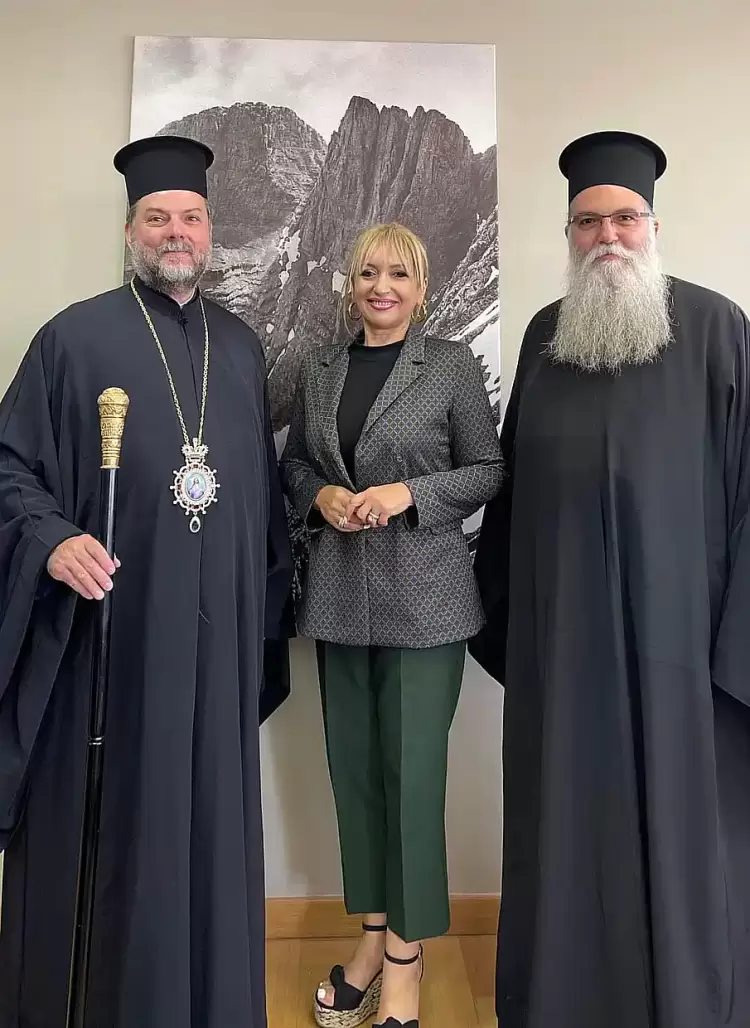 Επίσκεψη του Εκπροσώπου του Παναγιωτάτου Οικουμενικού Πατριάρχη, κ. κ. Βαρθολομαίου, κ. Ιωακείμ, στην Αντιπεριφερειάρχη Πιερίας