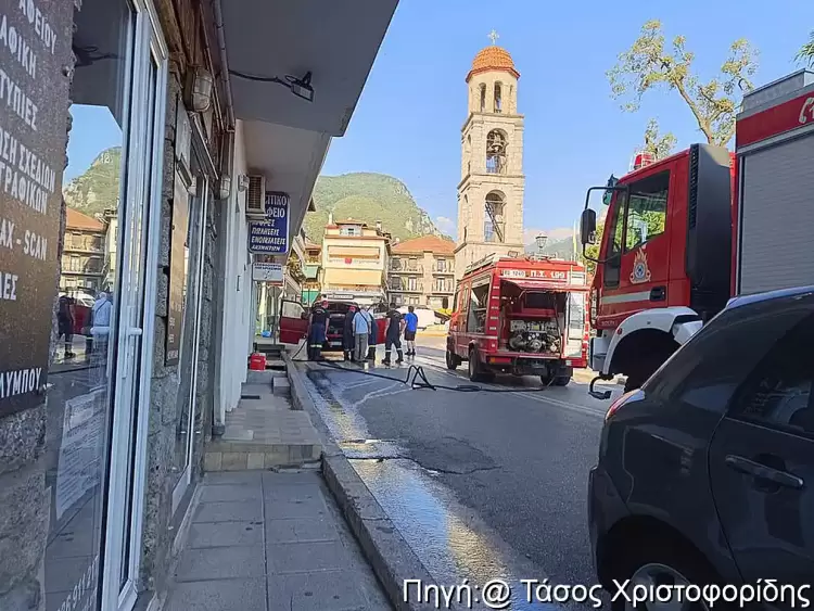 Λιτόχωρο: Φωτιά σε εν κινήσει αυτοκίνητο στην πλατεία του Λιτόχωρου