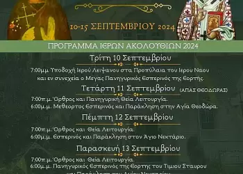 Πανηγυρίζει ο Ιερός Ναός Αγίας Θεοδώρας Κολινδρού