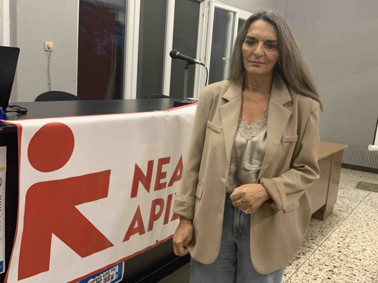 Στο Εργατικό Κέντρο Κατερίνης η βουλεύτρια και μέλος της Κεντρικής Επιτροπής της Νέας Αριστεράς Πέτη Πέρκα