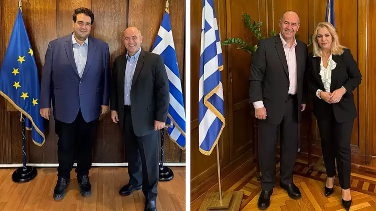 Συνάντηση με τον υπουργό Εσωτερικών, Θοδωρή Λιβάνιο, ο Δήμαρχος Δίου Ολύμπου, Βαγγέλης Γερολιόλιος