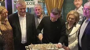 Ο Δήμαρχος Αθηνών Χάρης Δούκας έκοψε την βασιλόπιτα της Νομαρχιακής ΠΑΣΟΚ Πιερίας 