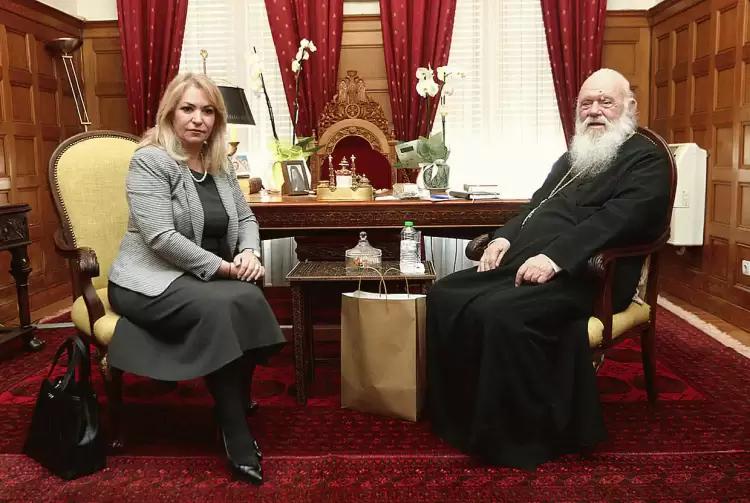 Άννα Μάνη: Συνάντηση με τον Αρχιεπίσκοπο Αθηνών και πάσης Ελλάδος κ. Ιερώνυμο
