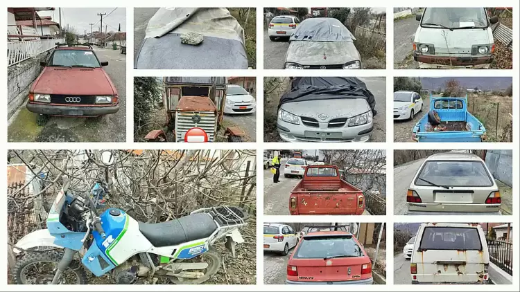 Μεγάλη επιχείρηση στην Κατερίνη για την απομάκρυνση εγκαταλελειμμένων οχημάτων ()